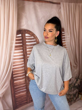 Charger l'image dans la galerie, Tee Shirt coeur dentelle gris MERCREDI (36 au 44)
