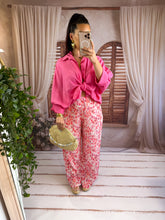 Charger l'image dans la galerie, Pantalon plissé motif rose CLEO (34 au 48)