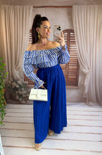 Charger l'image dans la galerie, Pantalon large plissé bleu LONDRES (38 au 48)