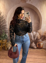 Charger l&#39;image dans la galerie, Top dentelle noir LUCAS (36 au 48)