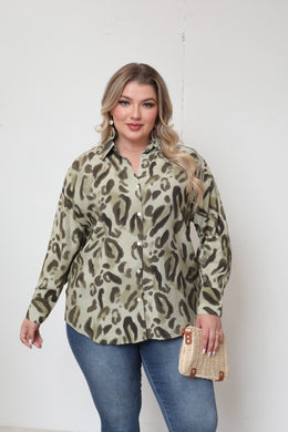 Chemise motif kaki SONIA (40 au 48)