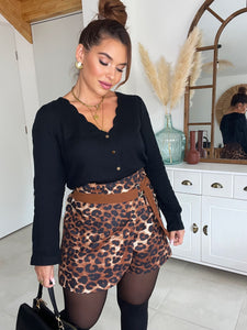 Jupe short Paloma léopard camel