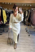 Charger l&#39;image dans la galerie, Jupe fendu écru SACHA (34 au 42)