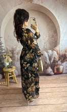 Charger l&#39;image dans la galerie, Robe fleuri camel/doré avec ceinture DORIA (36 au 48) ⭐️