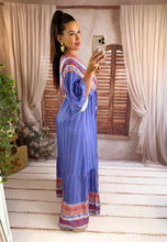 Charger l'image dans la galerie, Robe longue bleu motif de couleur GARANCE (36 au 42) New