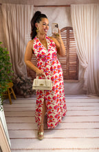 Charger l'image dans la galerie, Robe multi position dos nu fleuri rose et beige ASSIA (36 au 48)