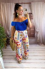 Charger l'image dans la galerie, Pantalon motif coeur bleu EULALIE (34 au 48)