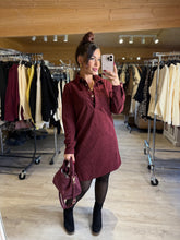 Charger l&#39;image dans la galerie, Robe velours bordeaux MARIE ( 34 au 48 )