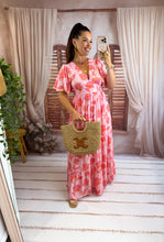 Charger l'image dans la galerie, Robe rose fleurs orangés SIRÈNE (36 au 48) New