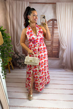 Charger l'image dans la galerie, Robe multi position dos nu fleuri rose et beige ASSIA (36 au 48)