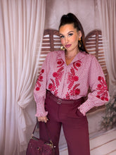 Charger l'image dans la galerie, Chemise motif rouge/bordeaux ISÉE (34 au 46)