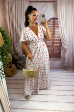 Charger l'image dans la galerie, Robe blanche fleuri orange ASTER dos nu  (34 au 46 )
