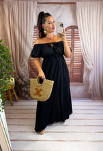 Charger l'image dans la galerie, Robe uni col bardot noir LUCIA (36 au 44)