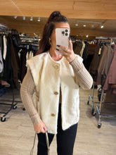 Charger l&#39;image dans la galerie, Gilet sans manches boutons doré écru LOLITA (36 au 44)