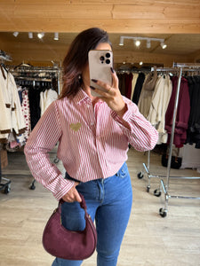 Chemise rayé coeur bordeaux DOLORESSE ( 36 au 48 )