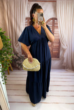 Charger l'image dans la galerie, Robe longue bleu marine CYRA (40 au 48)
