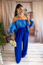 Charger l'image dans la galerie, Pantalon fluide bleu JESSIE (40 au 48)