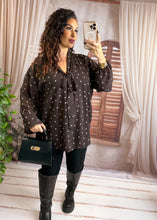 Charger l'image dans la galerie, Blouse coeur chocolat MURIEL (38 au 48)