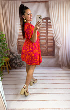 Charger l'image dans la galerie, Robe courte rose/orange AURÉLIE (36 au 48)