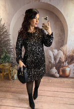 Charger l'image dans la galerie, Robe coupe droite sequins argenté JASMINE (36 au 48 )