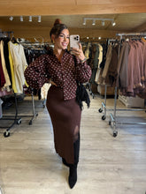 Charger l&#39;image dans la galerie, Jupe fendu chocolat SACHA (34au 42)