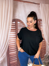 Charger l'image dans la galerie, TEE shirt poche crochet noir LYSE (38 au 46)