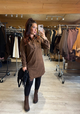 Robe velours chocolat MARIE (34 au 48) ki