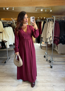 Robe longue bordeaux CINTHIA (36 au 40)