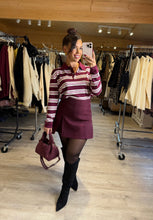 Charger l&#39;image dans la galerie, Polo rayé bordeaux LIO (34 au 40)