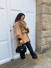 Charger l&#39;image dans la galerie, Manteau cape fourrure camel NÉLYA (36 au 46)