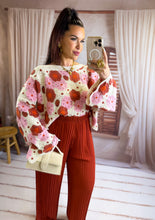 Charger l'image dans la galerie, Top en crochet à motif rose/terracota ADEJE (36 au 46)