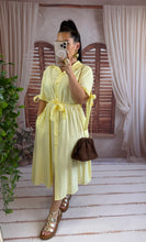 Charger l'image dans la galerie, Robe chemise mi longue jaune LEANNE (36 au 42)