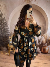 Charger l&#39;image dans la galerie, Robe courte fleuri camel/beige LÉONIE (36 au 48)⭐️