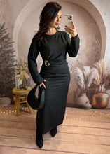 Charger l&#39;image dans la galerie, Longue robe noir fendu AMARA (34 au 48)⭐️