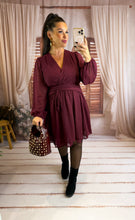 Charger l'image dans la galerie, Robe courte bordeaux NORA (36 au 48)