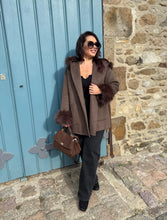 Charger l&#39;image dans la galerie, Manteau en laine chocolat GABRIELA (34 au 44)