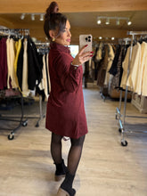 Charger l&#39;image dans la galerie, Robe velours bordeaux MARIE ( 34 au 48 )