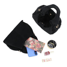 Charger l&#39;image dans la galerie, Sac effet daim noir JACKIE