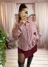 Charger l'image dans la galerie, Chemise large vichy bordeaux SYLVIE (40 au 48)