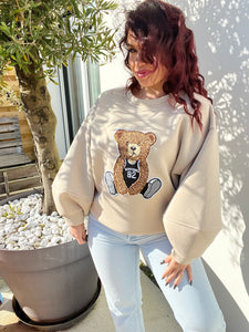 Sweat beige ours ( 36 au 42 )