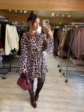 Charger l&#39;image dans la galerie, Robe courte patineuse motif mauve CÉLIA (36 au 42 )