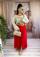 Charger l'image dans la galerie, Jupe avec ceinture rouge CLAUDIA (34 au 46)